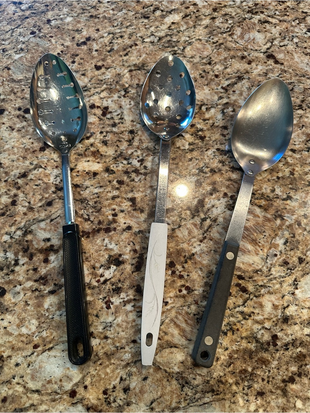 Set of 3 Vintage Serving Spoons 1970’s Brands EKCO and Flint